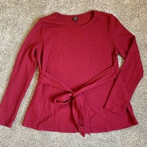 SHEIN Burgundy Waffle Knit Maternity Top